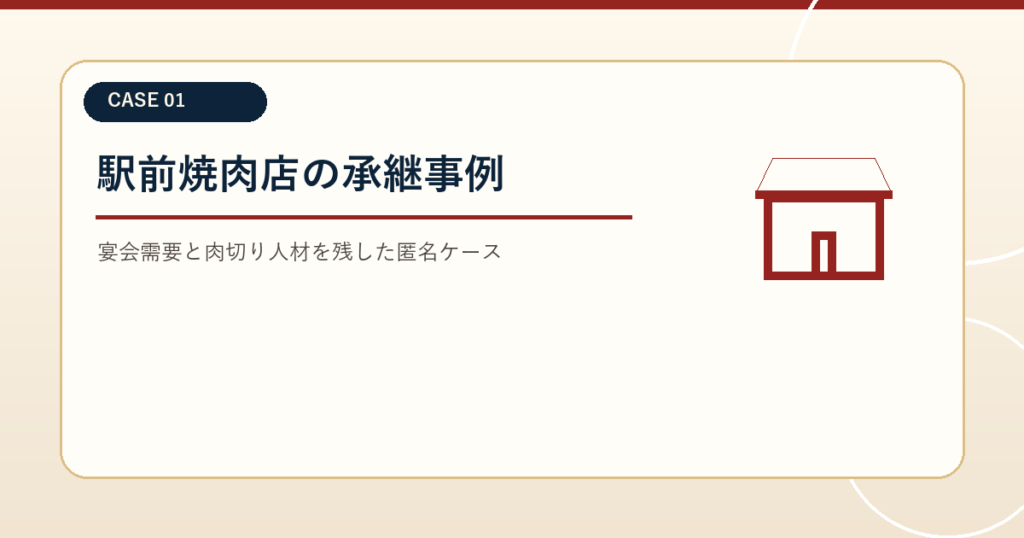 焼肉M&A事例｜駅前繁華街の個人焼肉店を近隣飲食企業が承継したケース
